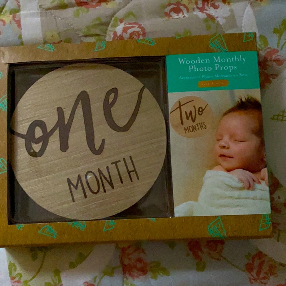 New! Wooden monthly photo props for baby
